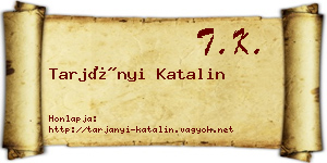 Tarjányi Katalin névjegykártya